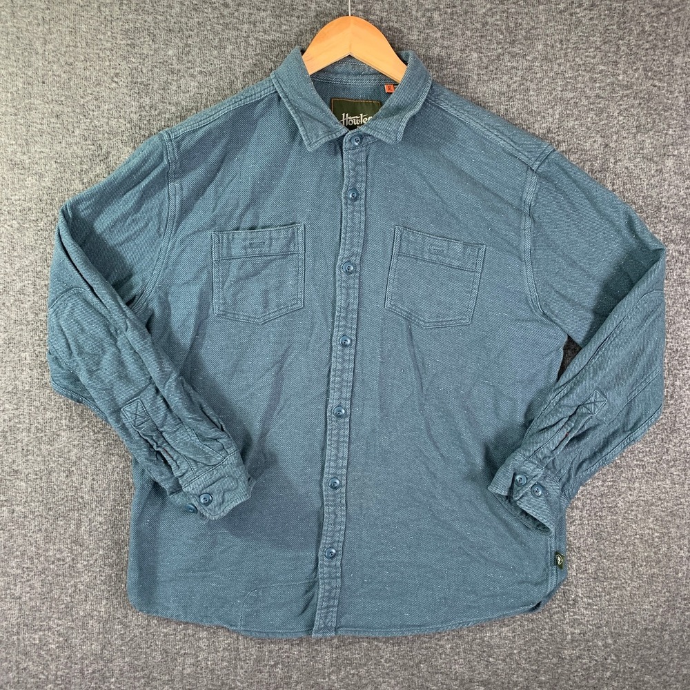 Howler Brothers Shirt Men Extra Large Blue Button Up Western Outdoor Rough Heavy